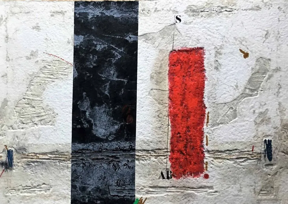 金刚砂版画 Coignard - Verticalité Rouge 