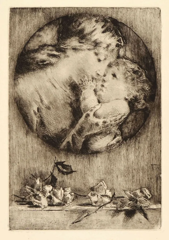 蚀刻版画 Conconi - AMOR MATERNO