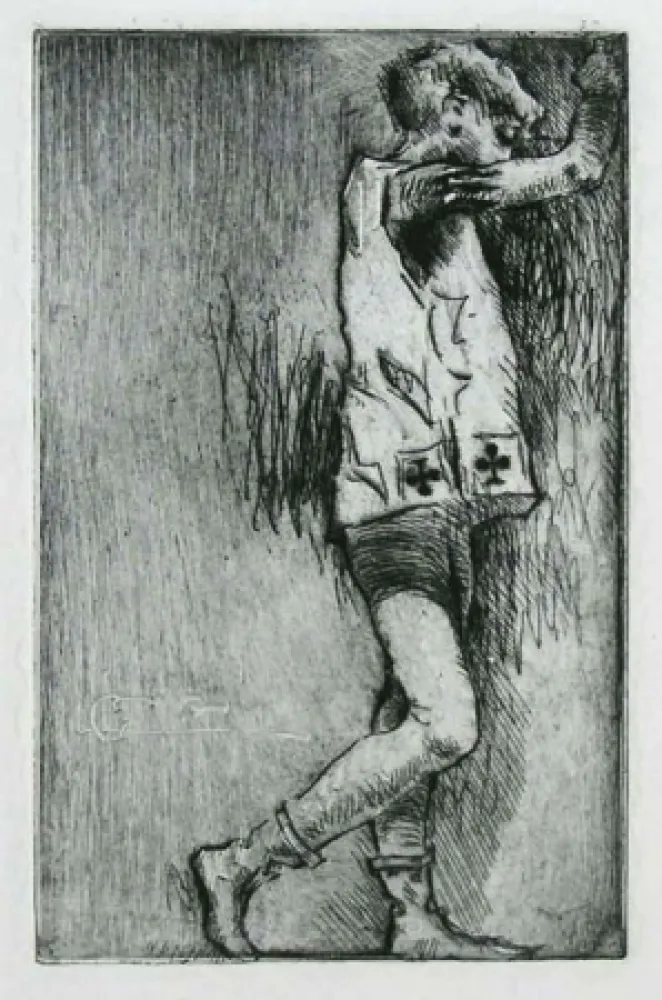 版画 Conconi - FANTE DI FIORI ( The knave of clubs ) 