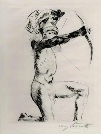 蚀刻版画 Corinth - Bogenschütze