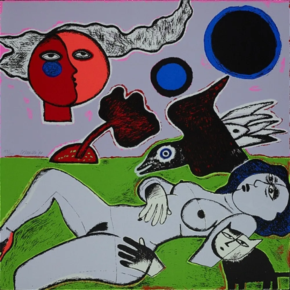 丝网印刷 Corneille - Femme diurne