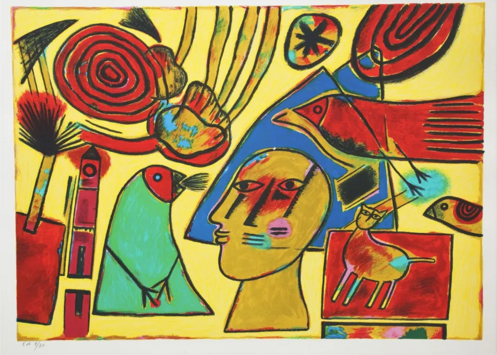 石版画 Corneille - La conversation