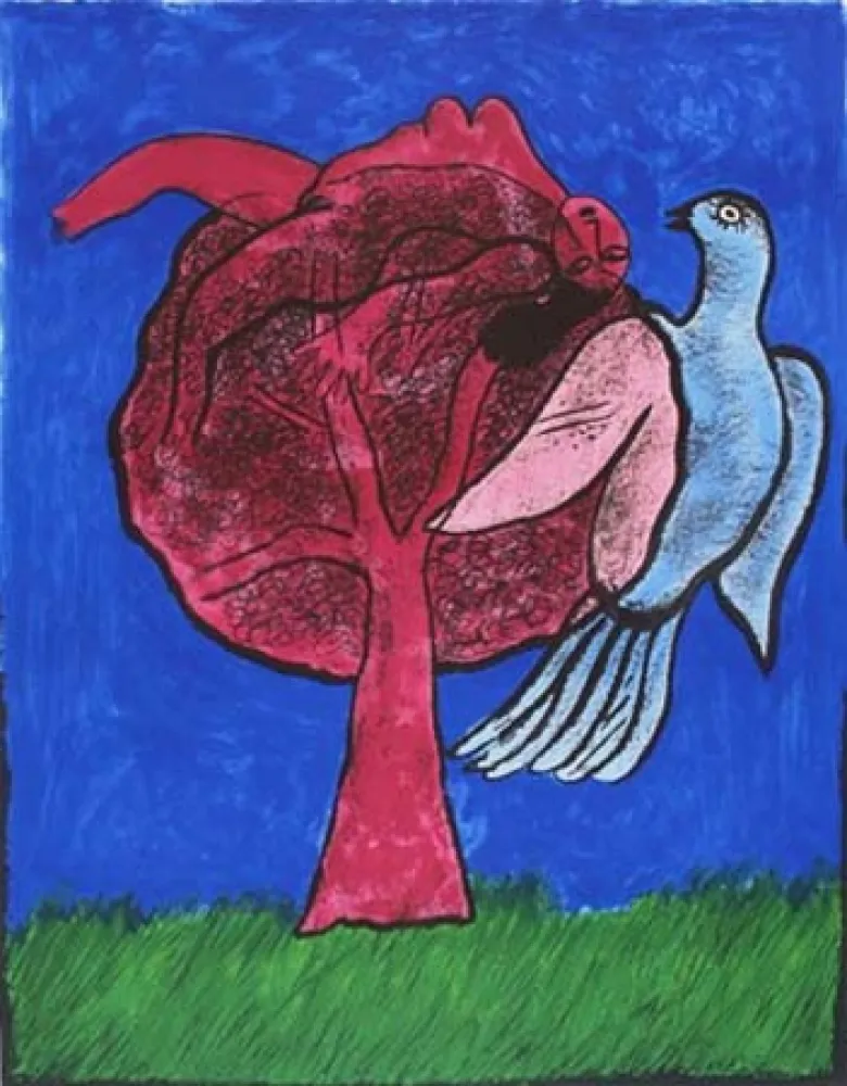 石版画 Corneille - L'Arbre Rouge