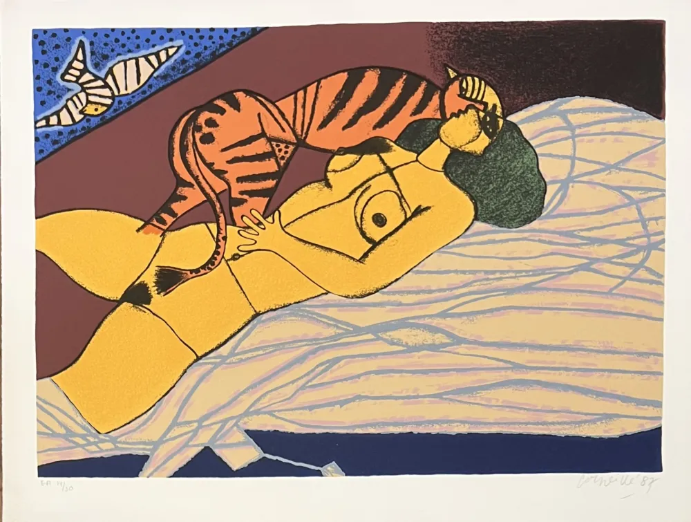 丝网印刷 Corneille - Le Tigre amoureux 1987, E/A