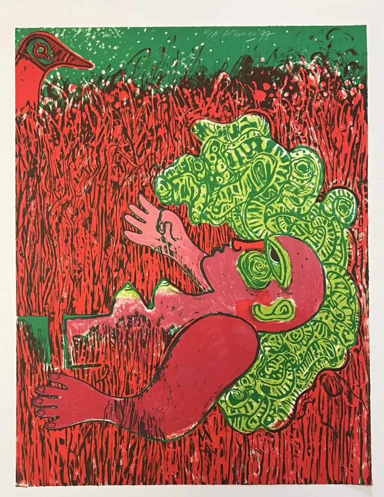 石版画 Corneille - Lithoghraphie ancienne  Herbes, 1977 E/A