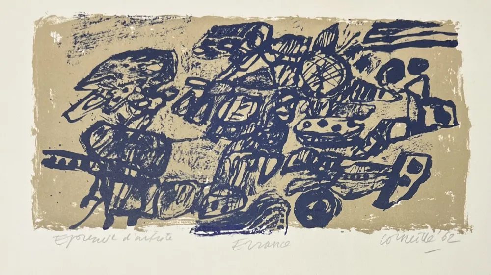 石版画 Corneille - Lithographie ancienne Errance, 1962
