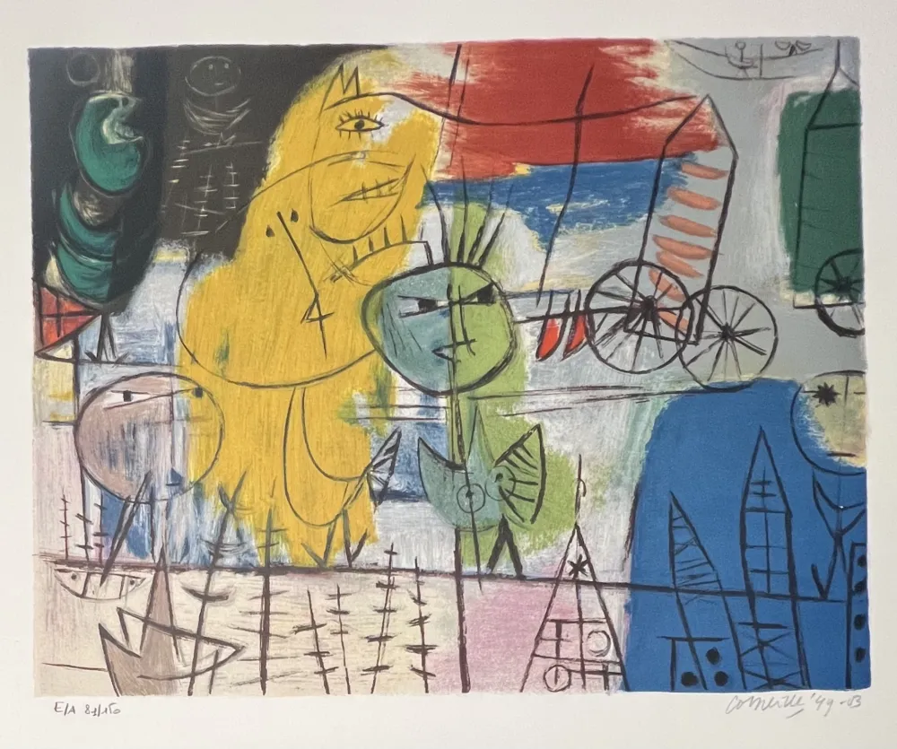 石版画 Corneille - Lithographie La rue Cobra, 1949 - 2003