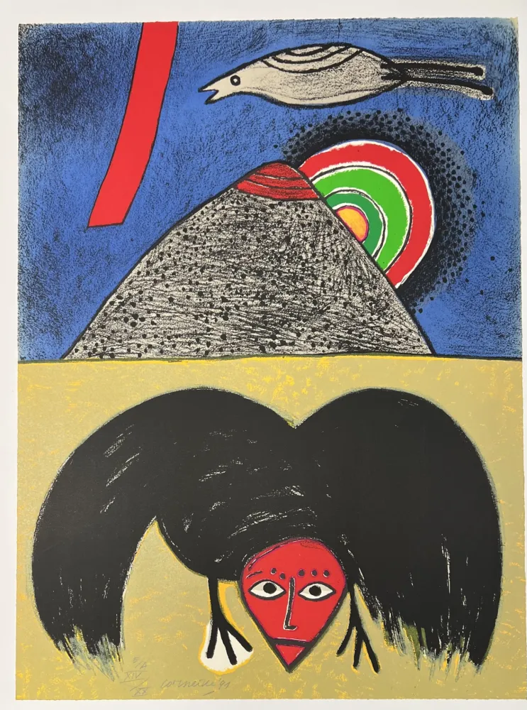 石版画 Corneille - Lithographie  Le corbeau - Hommage à Edgar Allan Poe