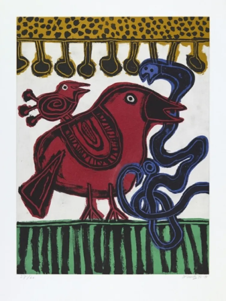 飞尘腐蚀法 Corneille - L´oiseau chasseur de serpent.