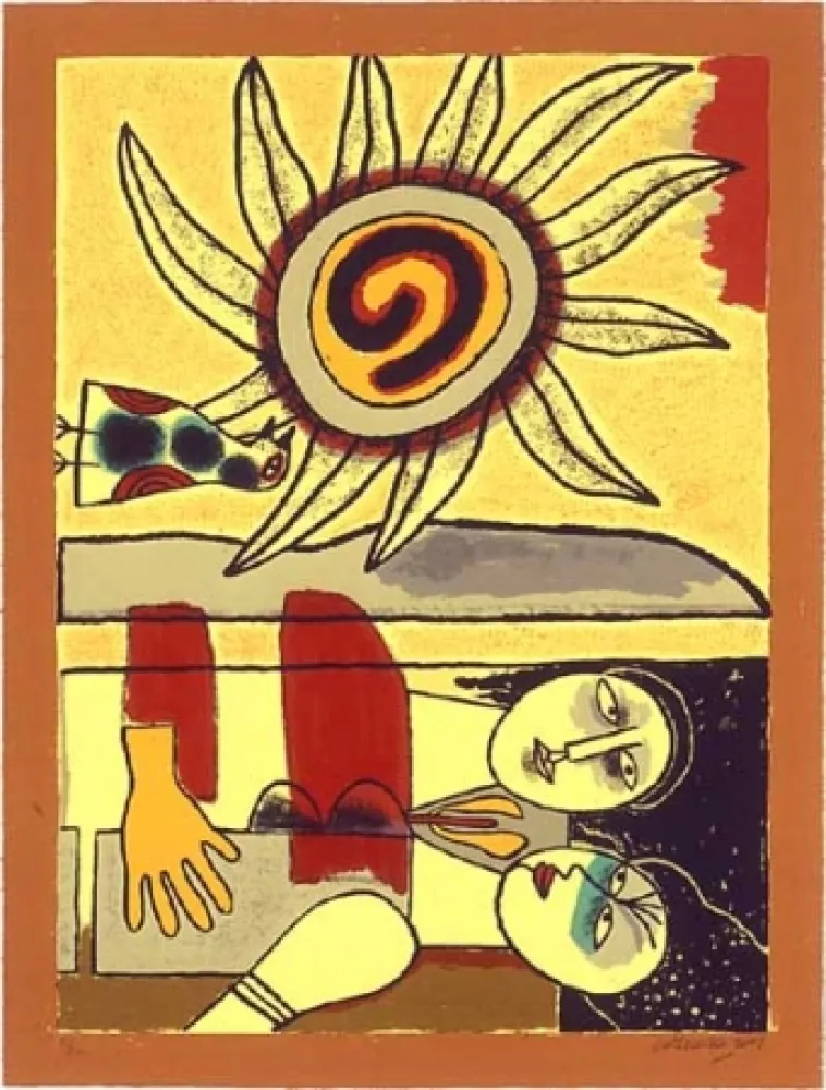 丝网印刷 Corneille - Soleil cou coupé