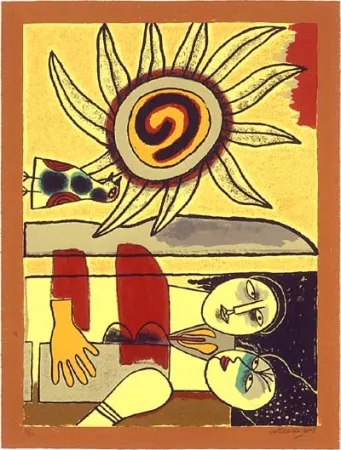 丝网印刷 Corneille - Soleil cou coupé