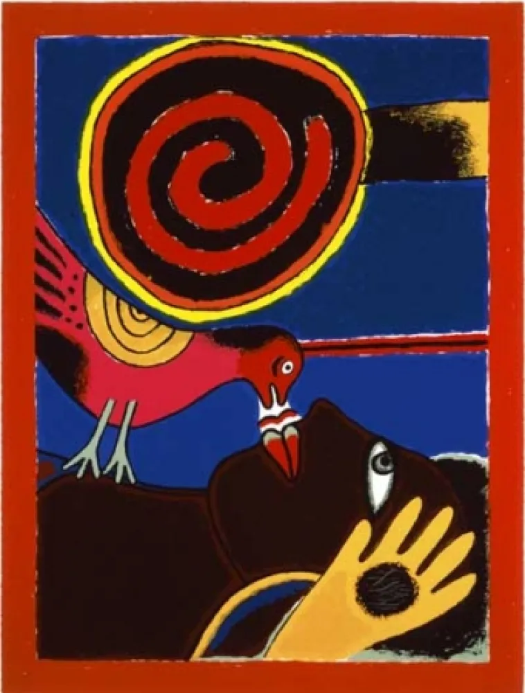 丝网印刷 Corneille - Soleil cou coupé II