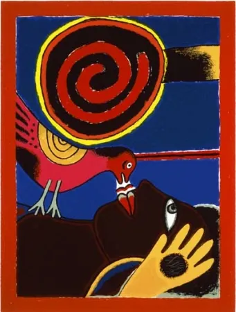 丝网印刷 Corneille - Soleil cou coupé II