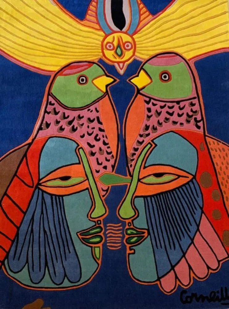 复数作品 Corneille - Tapis Splendeurs des Tropiques - Tapis d'artiste avec certificat