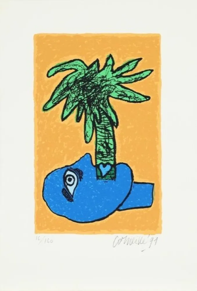 丝网印刷 Corneille - Trilogie tropicale (bleue)