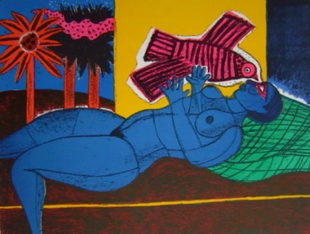 石版画 Corneille - Venue de l'oiseau