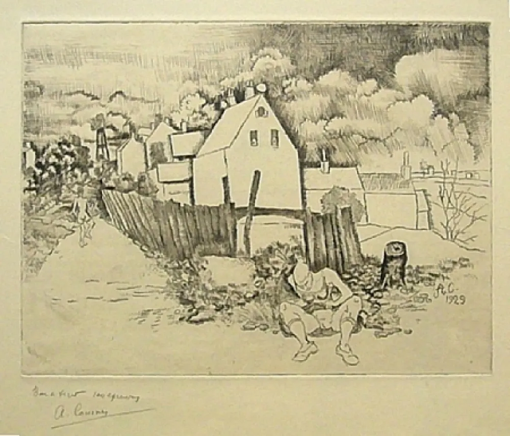 蚀刻版画 Courmes - Sans titre