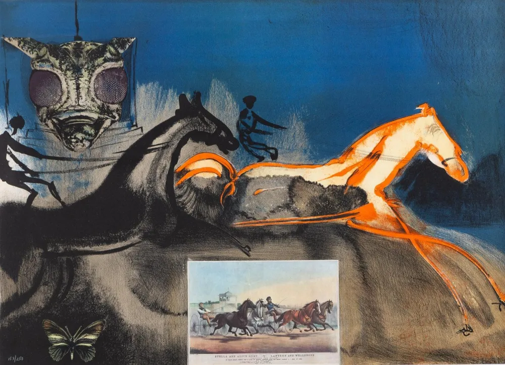 石版画 Dali - Amercian Trotting Horses, no. 2