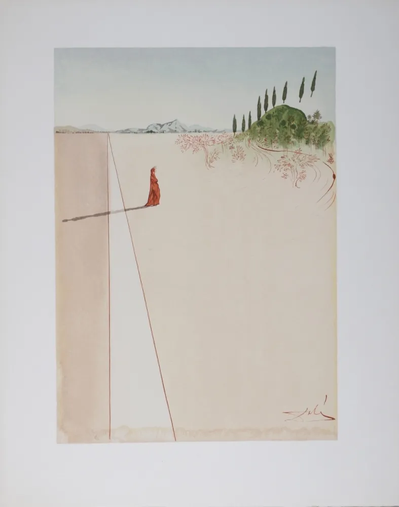 石版画 Dali - Départ pour le grand voyage