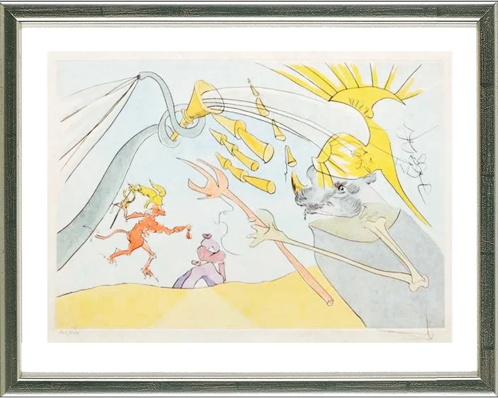 干刻版画 Dali - Der Elefant und der Affe Jupiters /  The elephant and Jupiter's monkey
