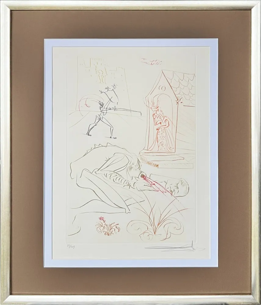 干刻版画 Dali - Fight Before la Dame de Malehout