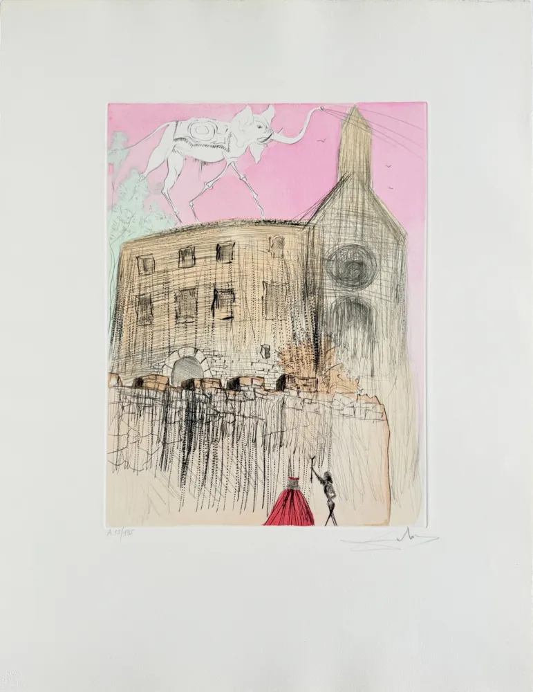 蚀刻版画 Dali - Gala's Castle