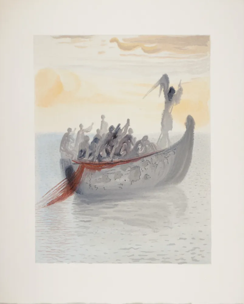 石版画 Dali - La Barque du Nocher