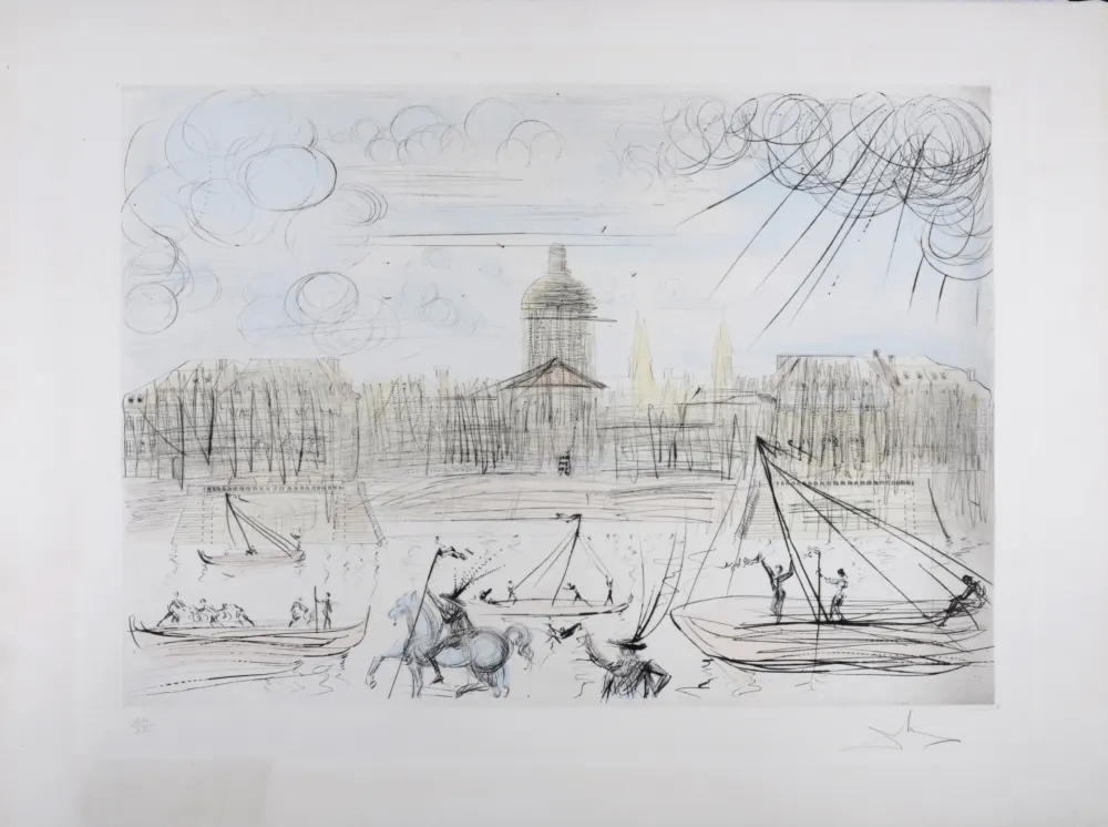 版画 Dali - L'Académie de Paris, 1971 - Hand-signed