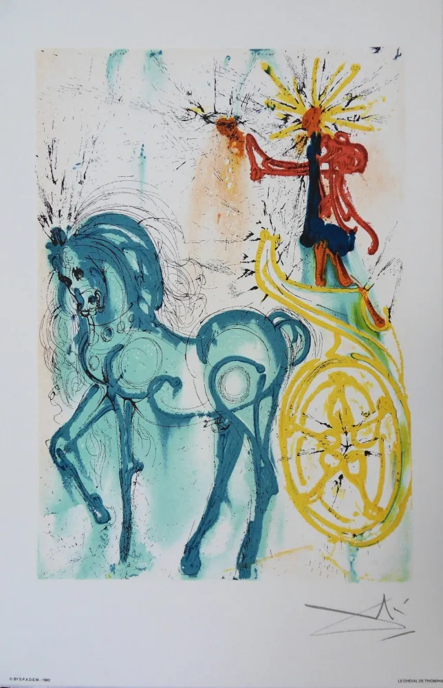 石版画 Dali - Les Chevaux, Le Cheval de Triomphe