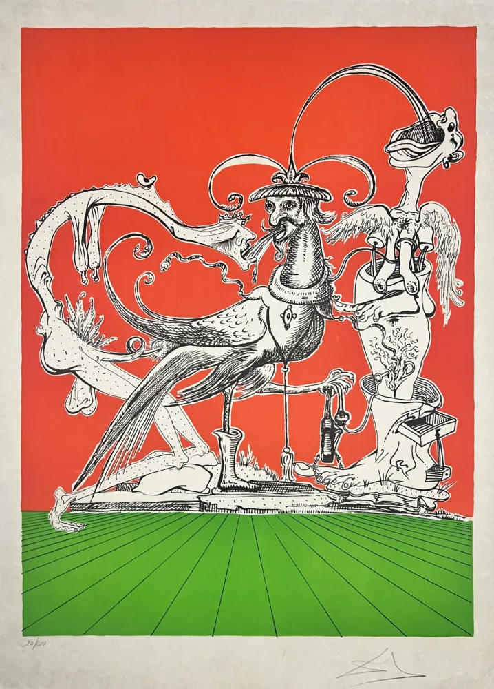 石版画 Dali - Les Songes Drôlatiques de Pantagruel, Planche VIII