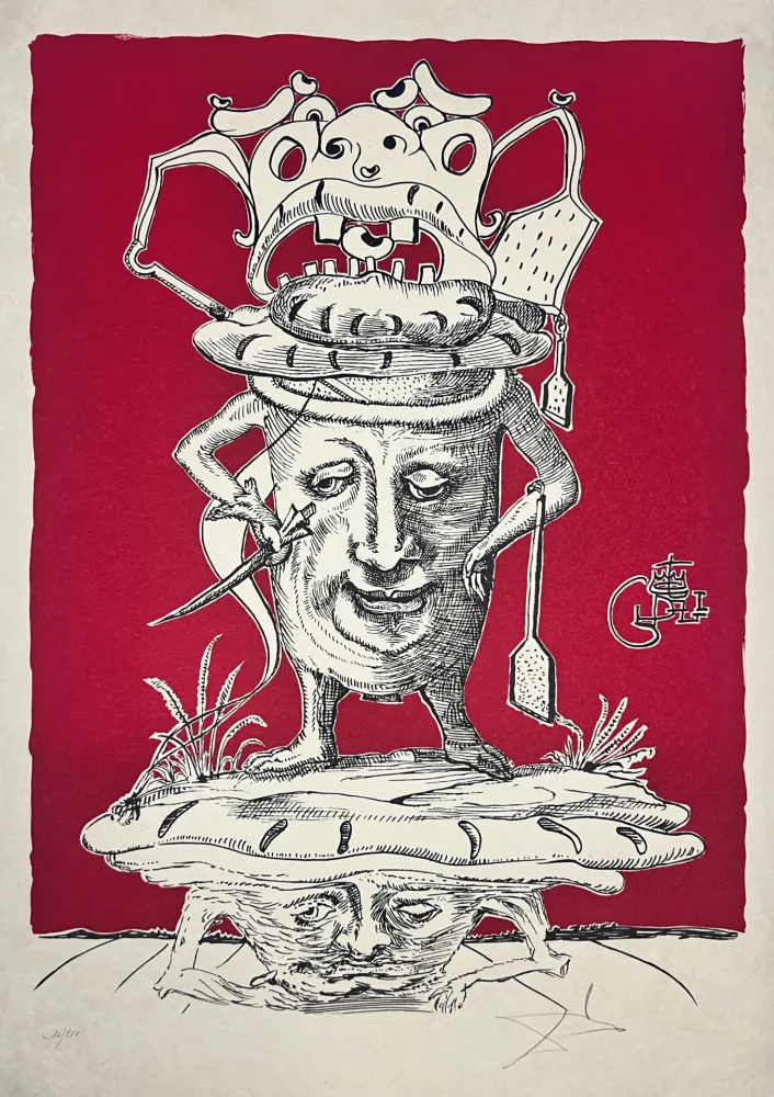 石版画 Dali - Les Songes Drôlatiques de Pantagruel, Planche XII