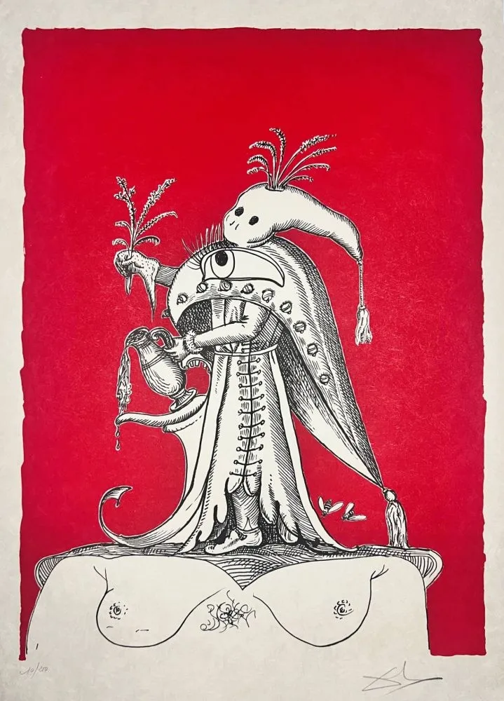 石版画 Dali - Les Songes Drôlatiques de Pantagruel, Planche XXV