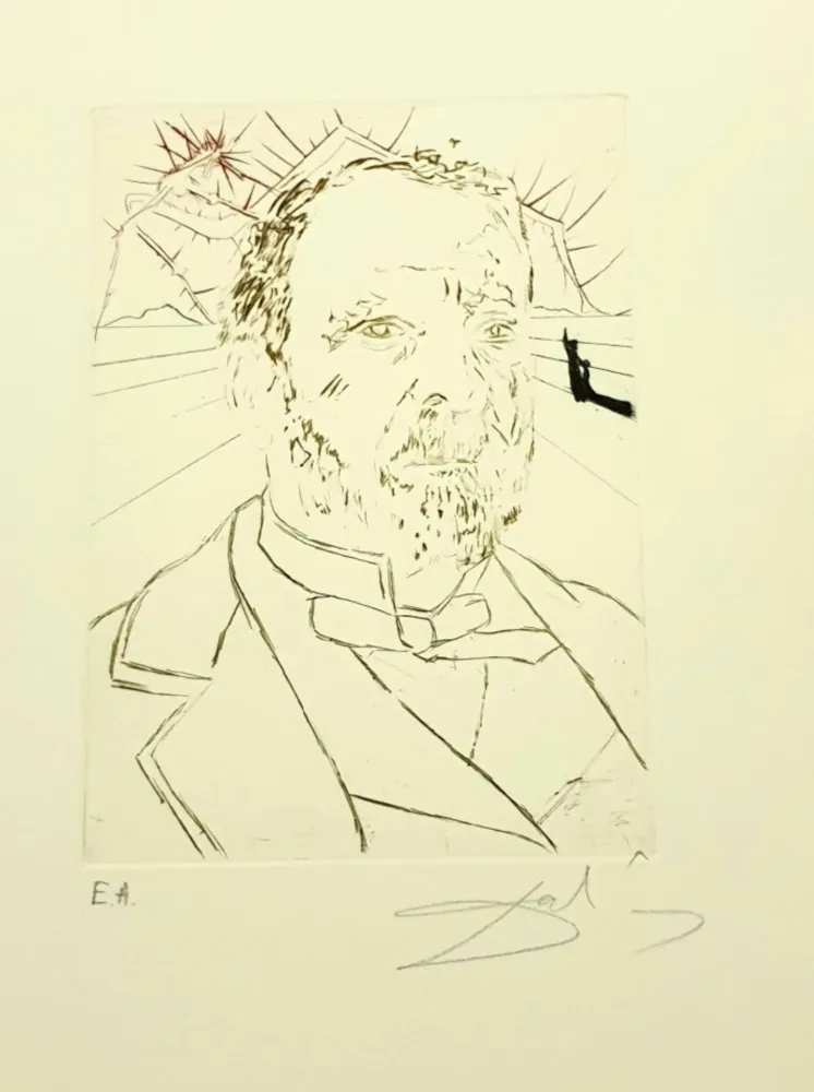 蚀刻版画 Dali - Louis Pasteur