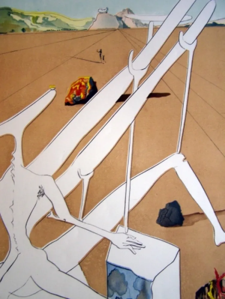 版画 Dali - MARTIAN DALI EQUIPPED WITH A HOLOELECTRONIC DOUBLE MICROSCOPE