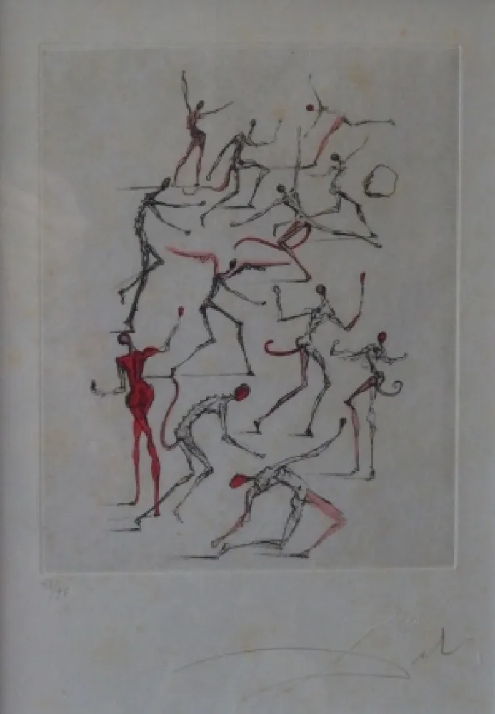 蚀刻版画 Dali - Poèmes de Mao Tse-Toung : les Démons