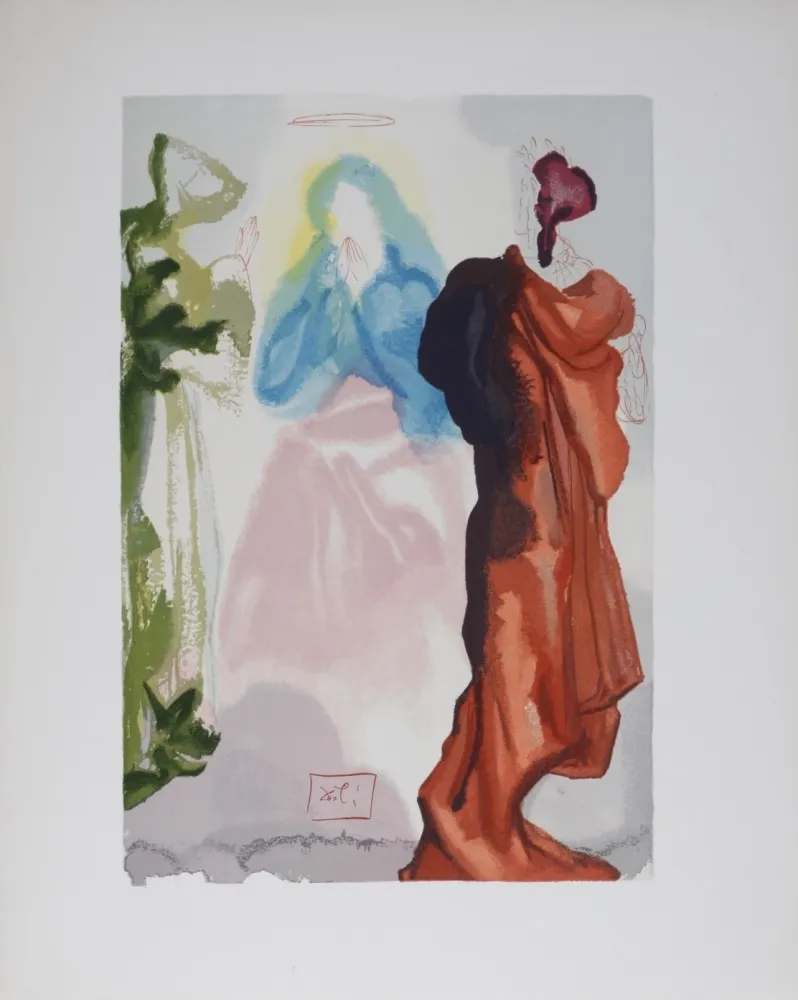 石版画 Dali - Prière de Saint Bernard