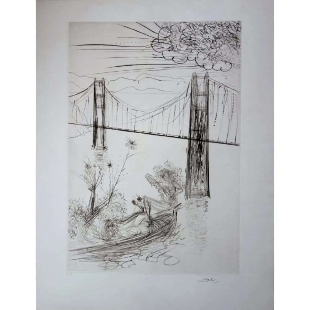 版画 Dali - San Francisco : Golden Gate Bridge