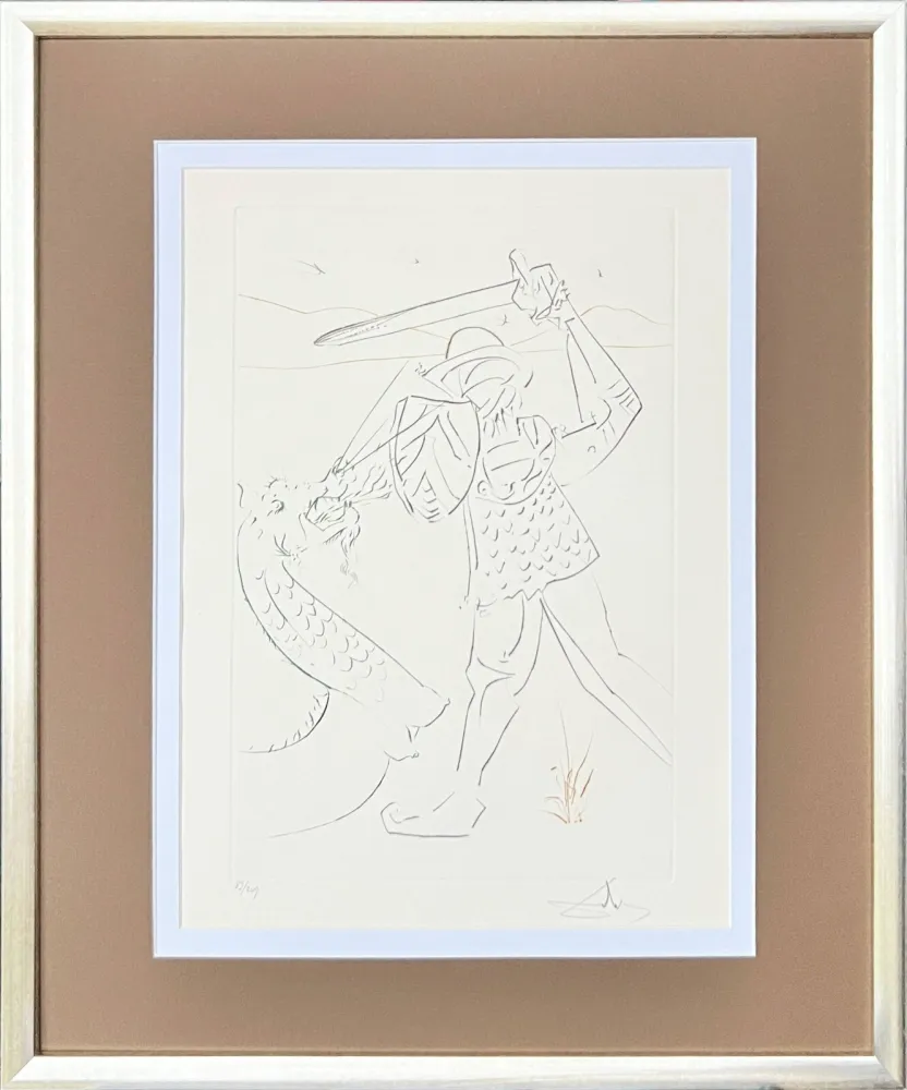 干刻版画 Dali - The Fall of Lancelot