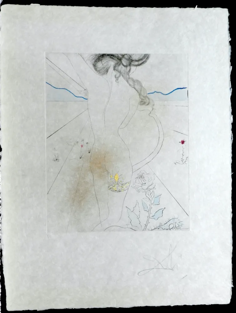 版画 Dali - The Hippies Woman With Garter