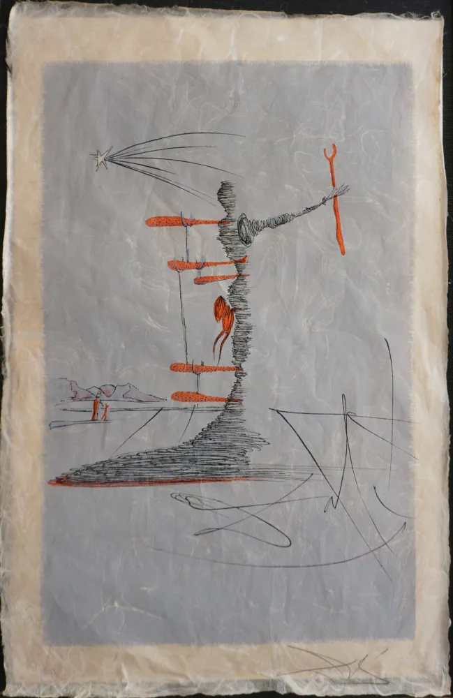 石版画 Dali - The Woman in The Cosmos Dominating The World