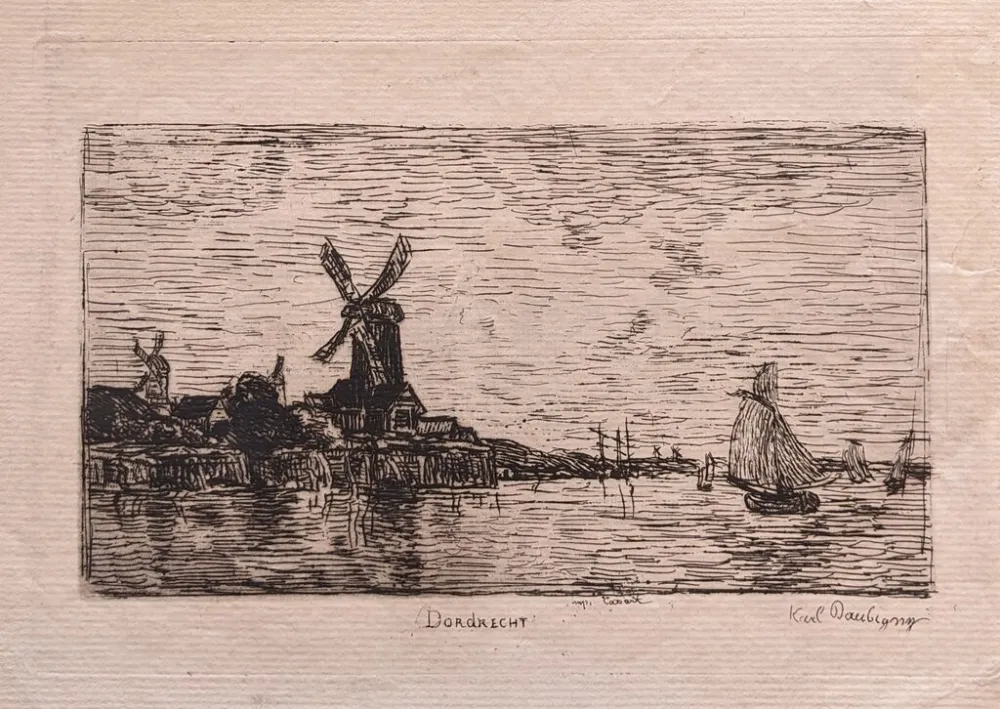 版画 Daubigny - Dordrecht