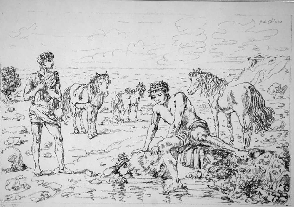 石版画 De Chirico - Narciso Ippofilo