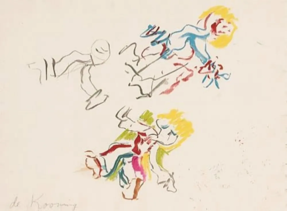 石版画 De Kooning - Composition for Lisa