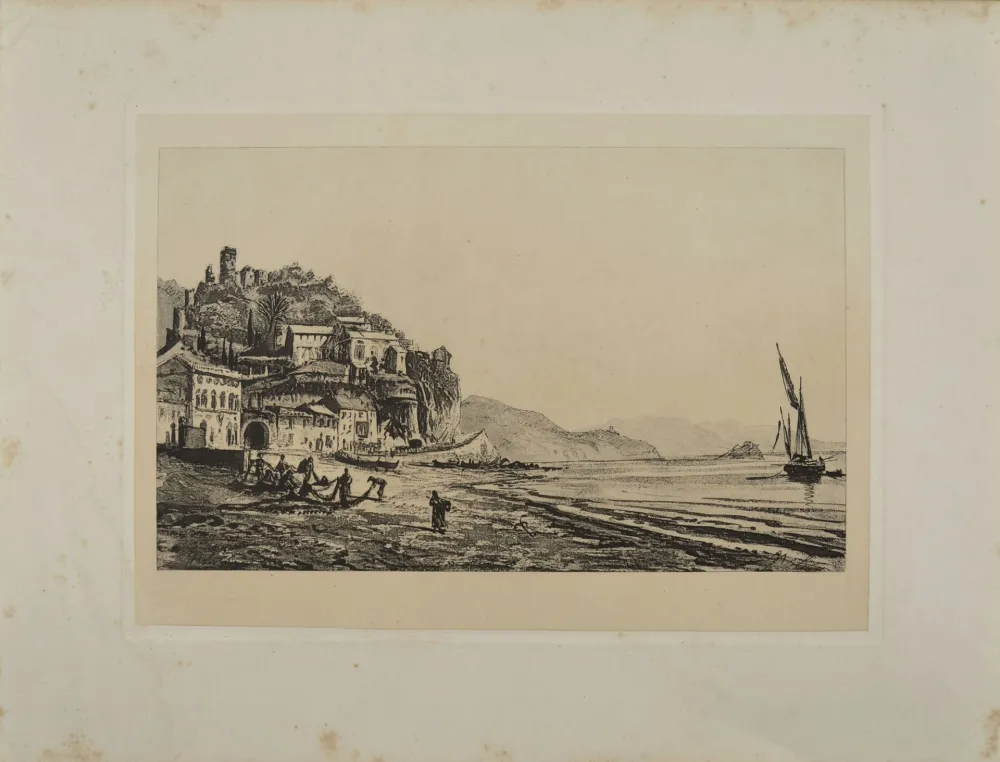 蚀刻版画 De Rothschild - VIEW OF NOLI, NEAR SAVONA, 1869