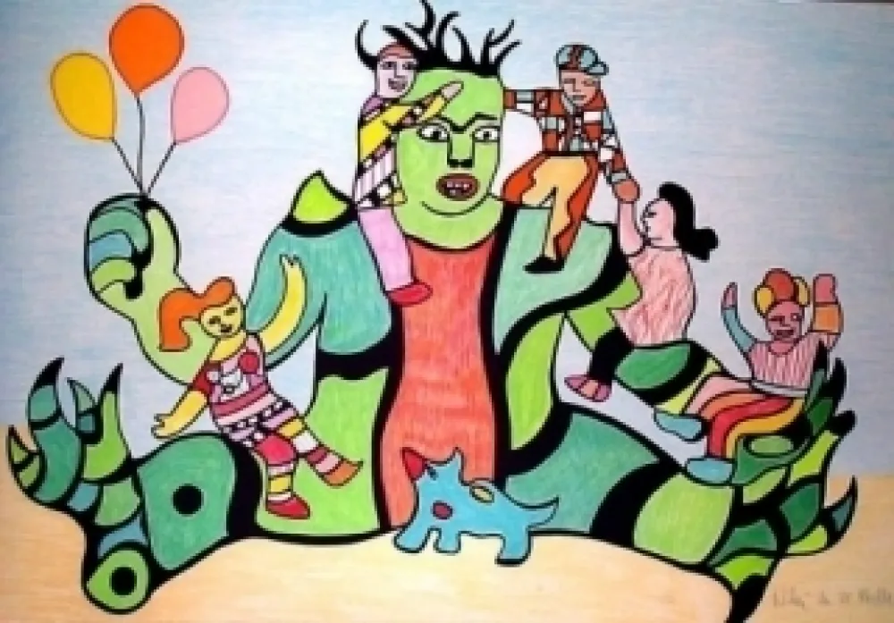 石版画 De Saint Phalle - Monster