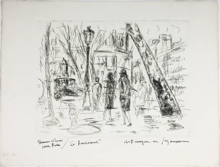 蚀刻版画 De Segonzac - LE BOULEVARD. Pour 