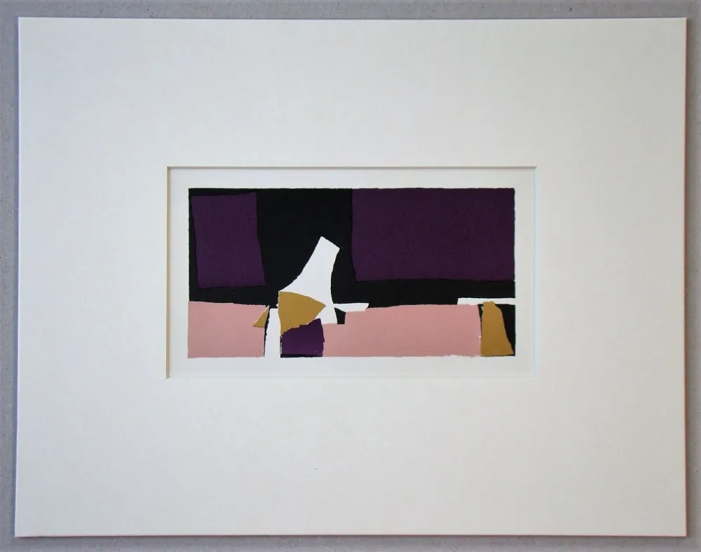 石版画 De Stael - Composition Violette - 1952