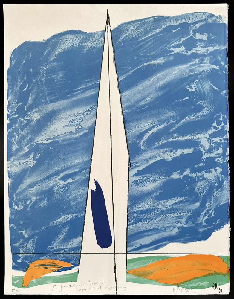 石版画 Debré - Composition à la voile blanche