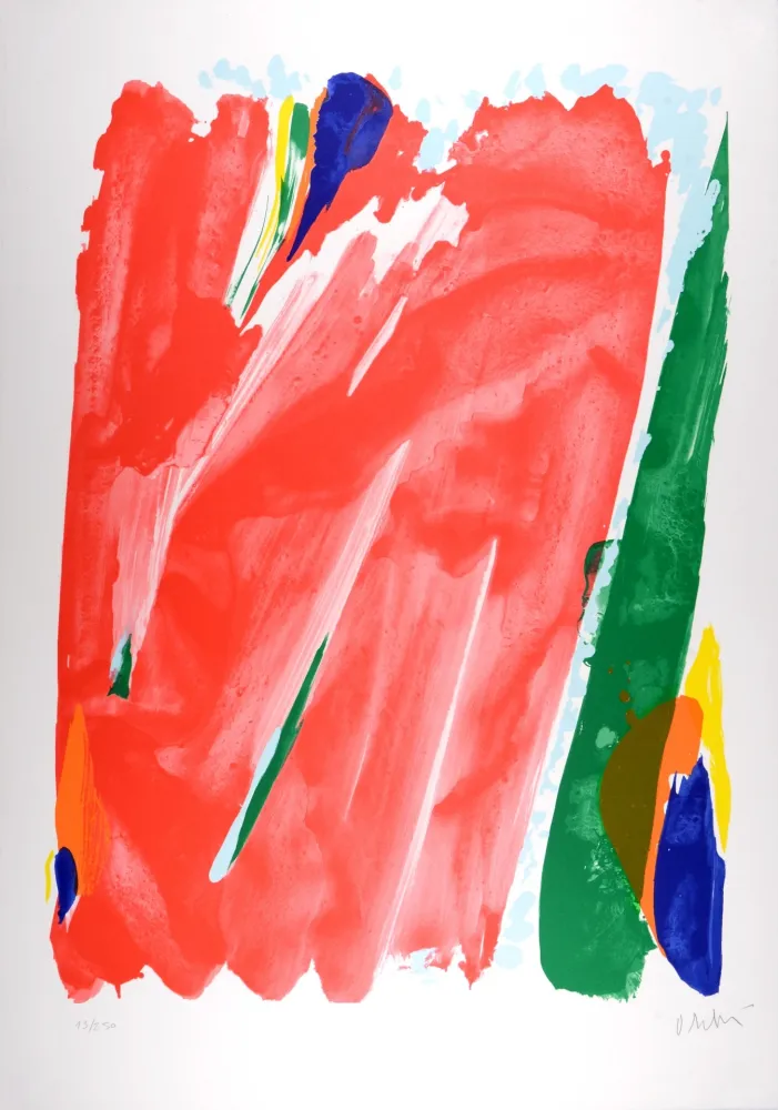 石版画 Debré - Le Rideau rouge (Centenary of the Olympic Games in Barcelona), 1992.