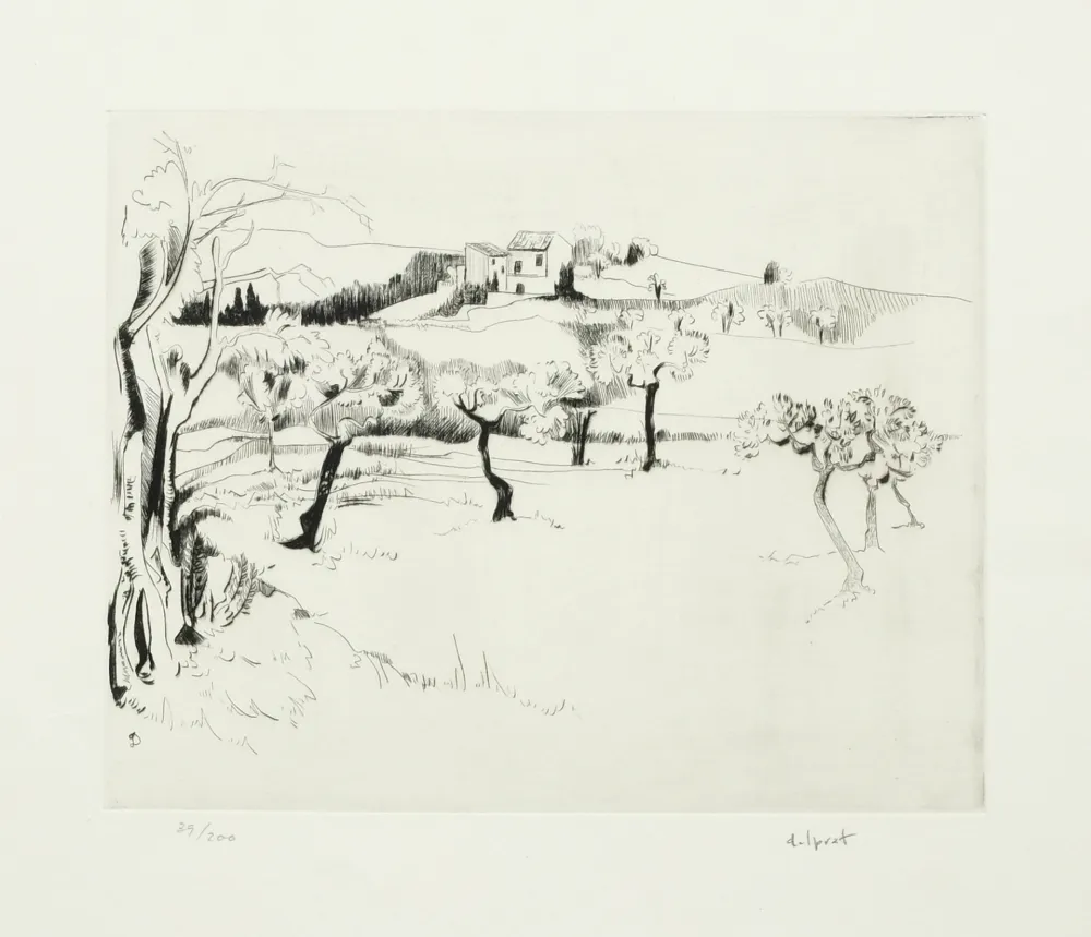 蚀刻版画 Delprat - Paysage